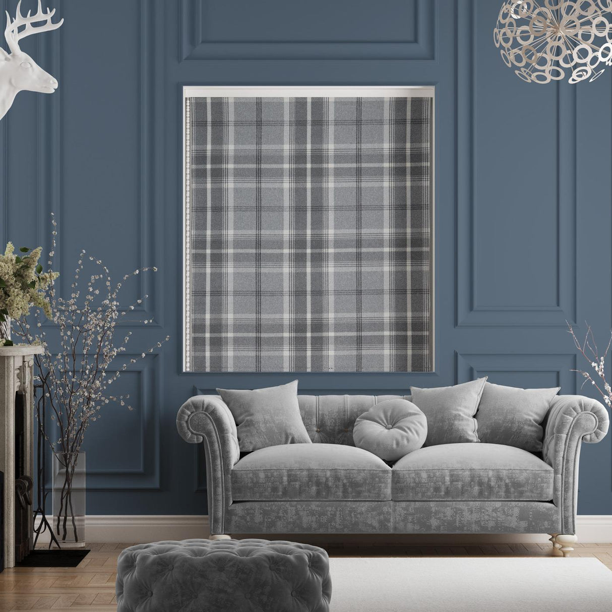 Hestia Dove Grey Made To Measure Roman Blind by Style Furnishings