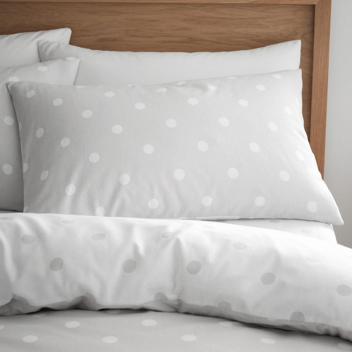 Brushed Polka Dot Duvet Cover Set by Catherine Lansfield