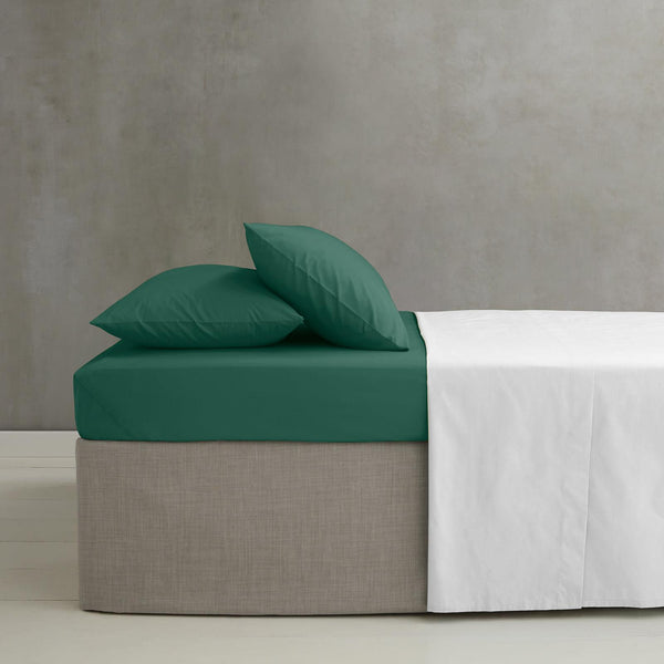 Easy Iron Percale Fitted Sheet Dark Green
