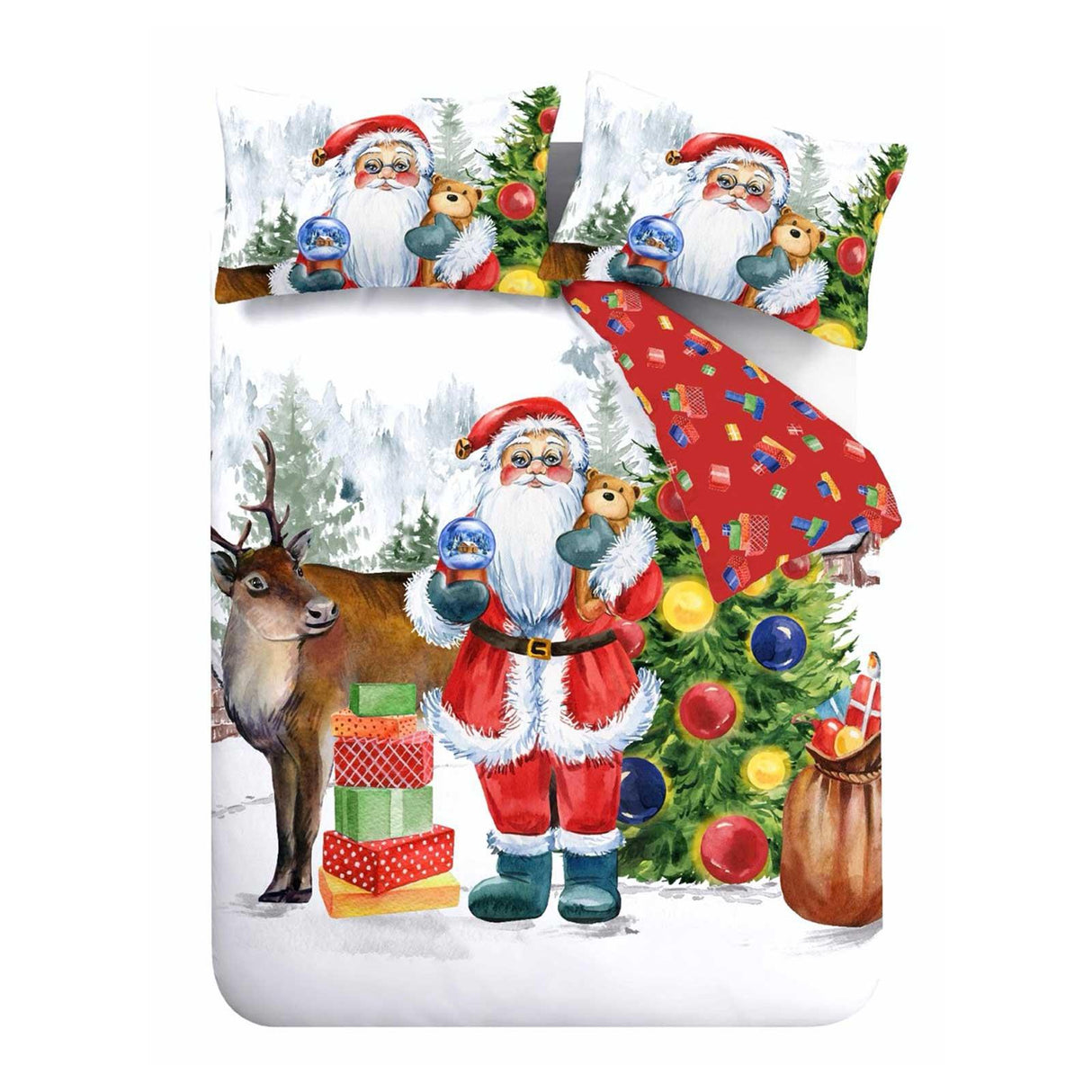 Christmas Retro Santa Duvet Cover Set by Catherine Lansfield