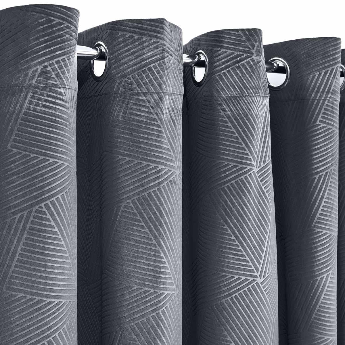 Thermal Embossed Velvet Blackout Eyelet Curtains by Emma Barclay