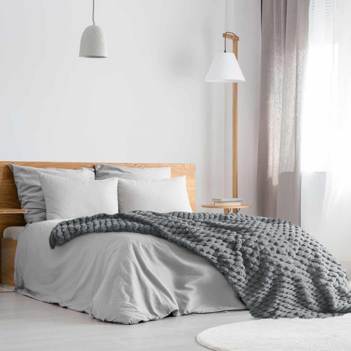 Lush Luxurious Fluffy Faux Rabbit Fur Throw Blanket by Emma Barclay