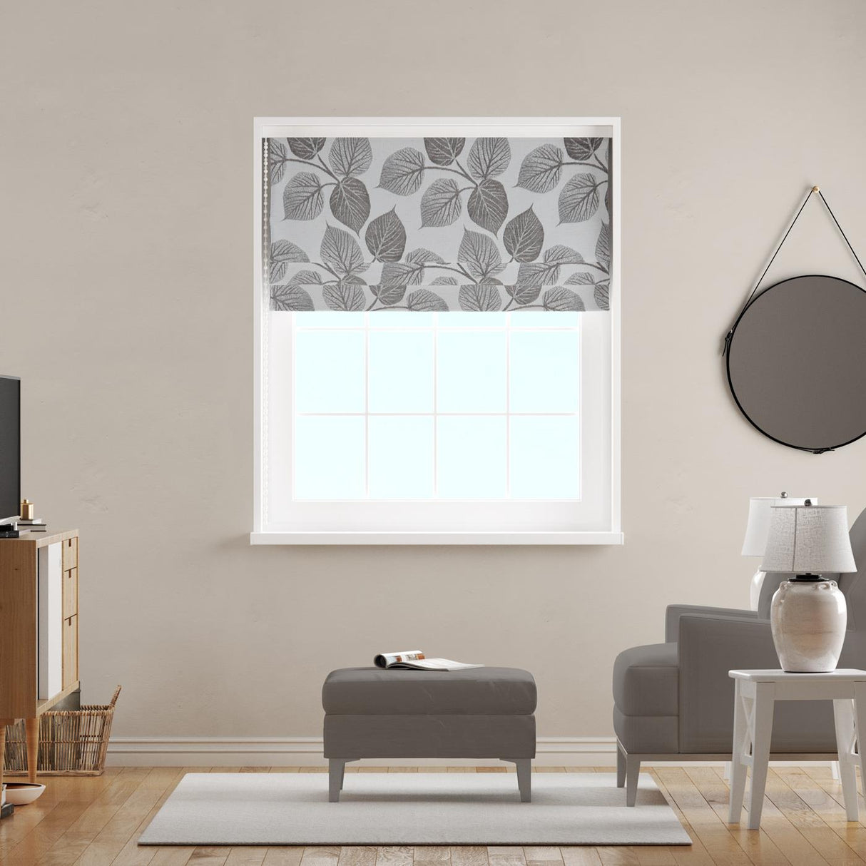 Hera Silver Made To Measure Roman Blind by Style Furnishings