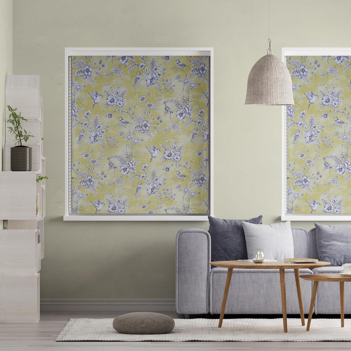 Finch Toile Buttercup Made To Measure Roman Blind by Style Furnishings