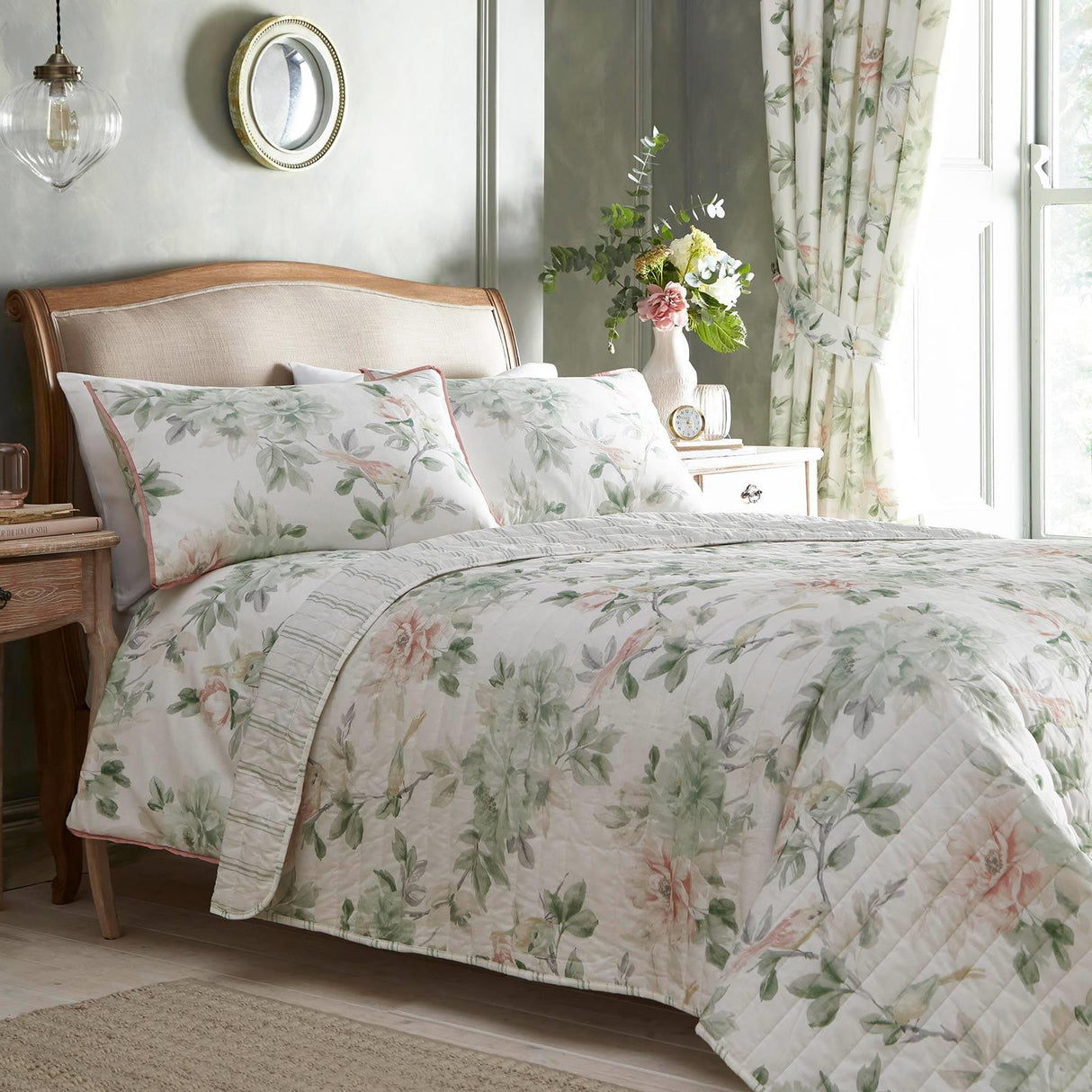 Campion Floral Quilted Bedspread by Appletree Heritage