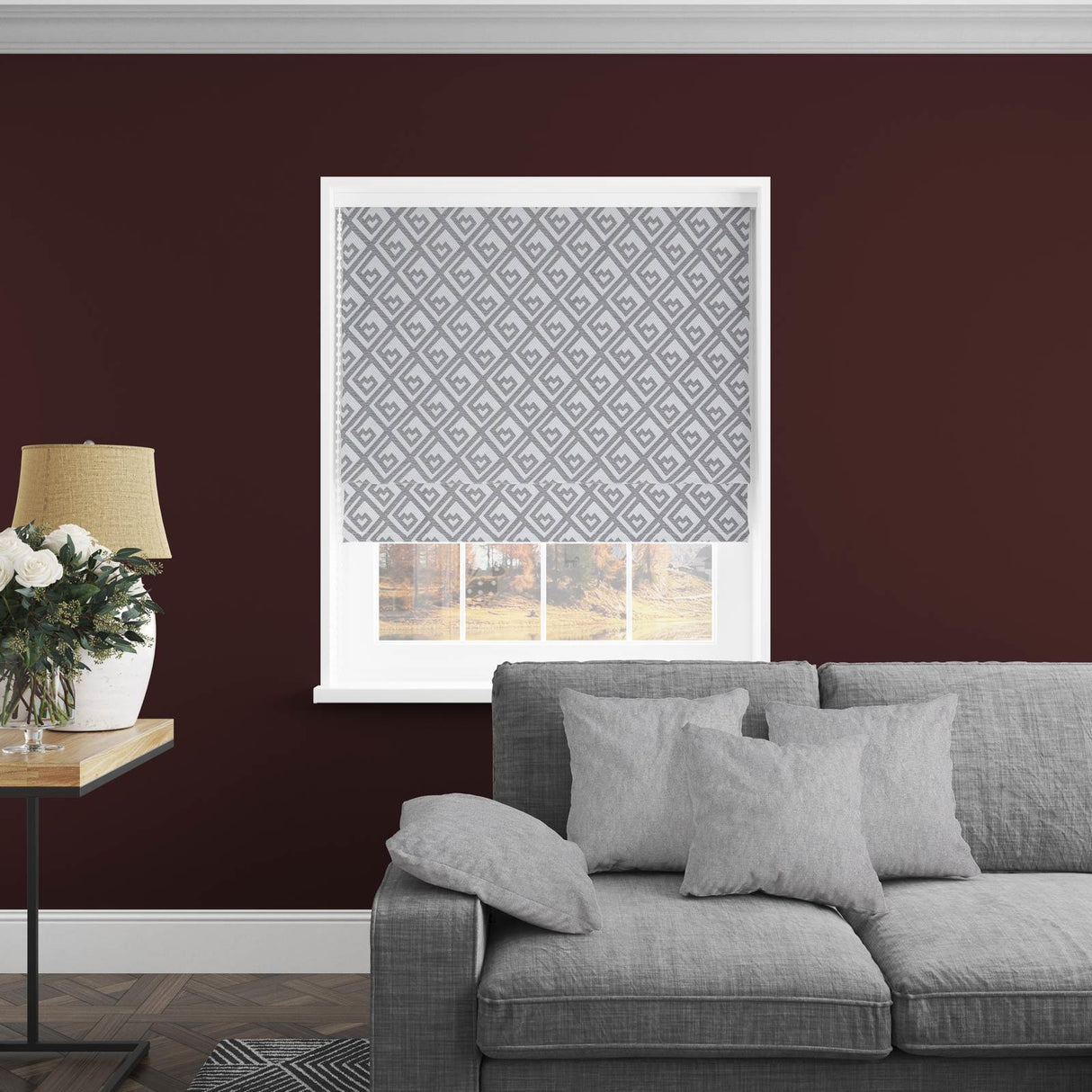 Izmir Grey Made To Measure Roman Blind by Style Furnishings