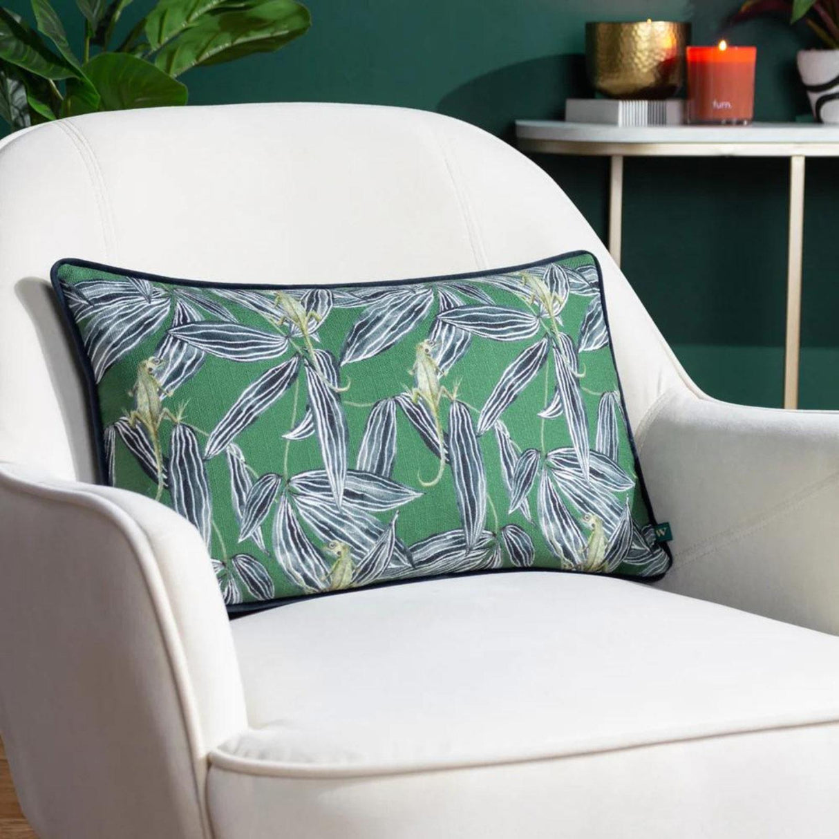 Ebon Wilds Nkiru Cushion Cover 12" x 20" - Green