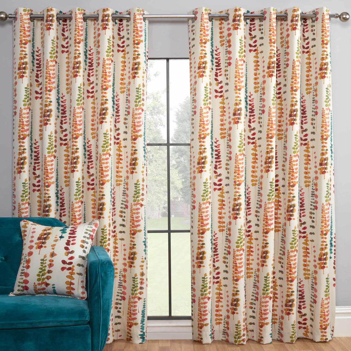 Santa Maria Floral Eyelet Curtains by Sundour