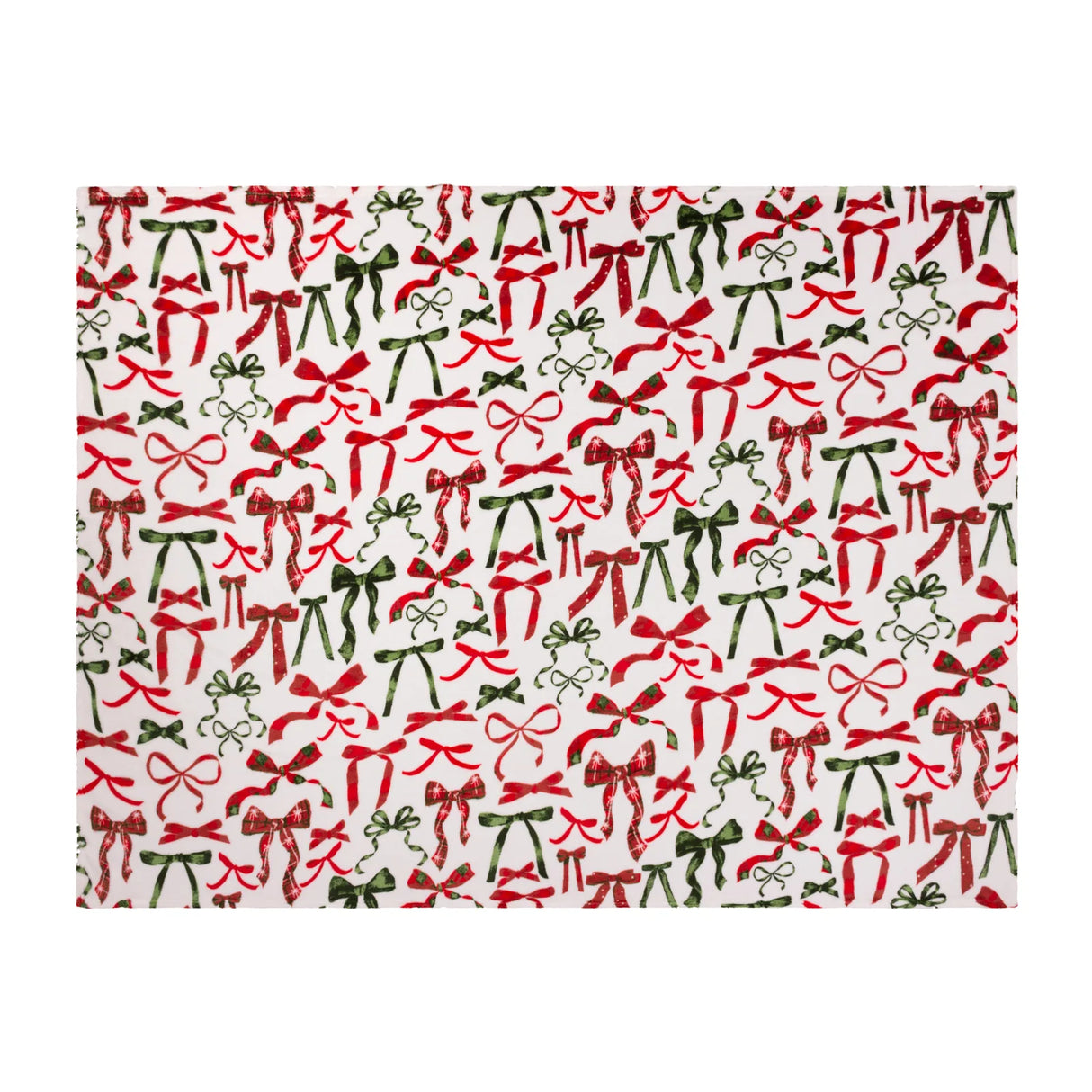 Festive Bows Printed Fleece Throw Berry/Pine 140 x 180cm - image 3