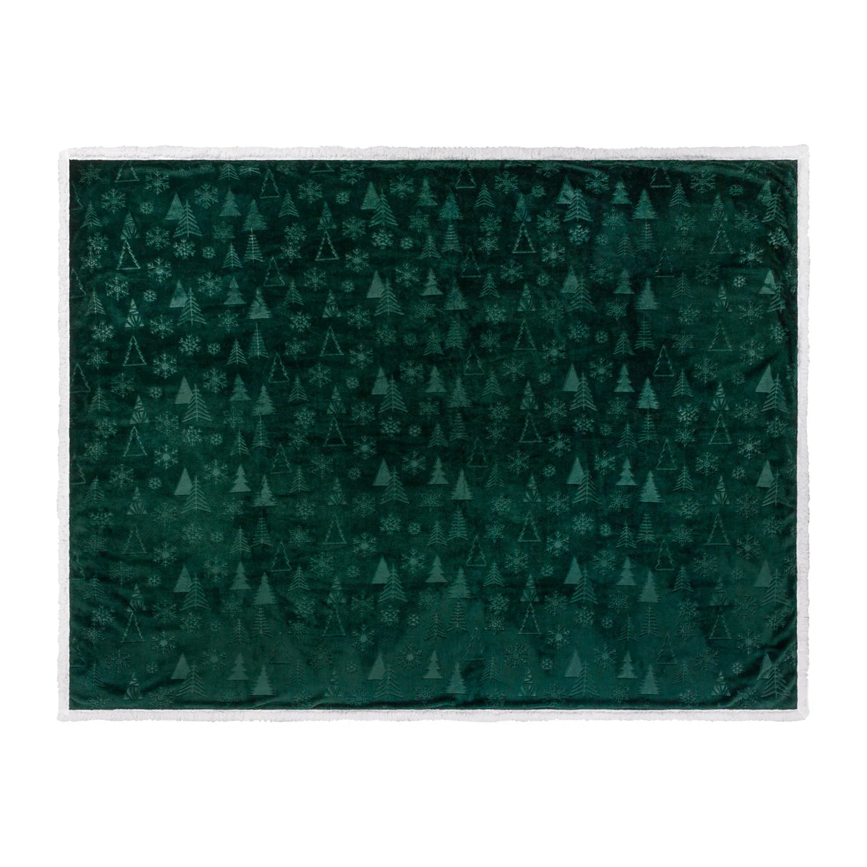 Festive Time Sherpa Fleece Embossed Throw Emerald 140 x 180cm - image 3