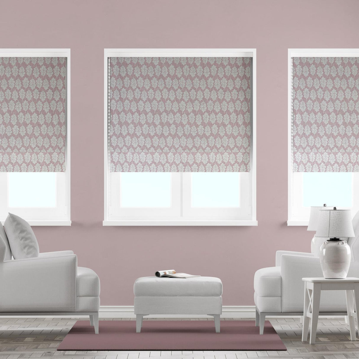 Oak Leaf Rose Made To Measure Roman Blind by Style Furnishings