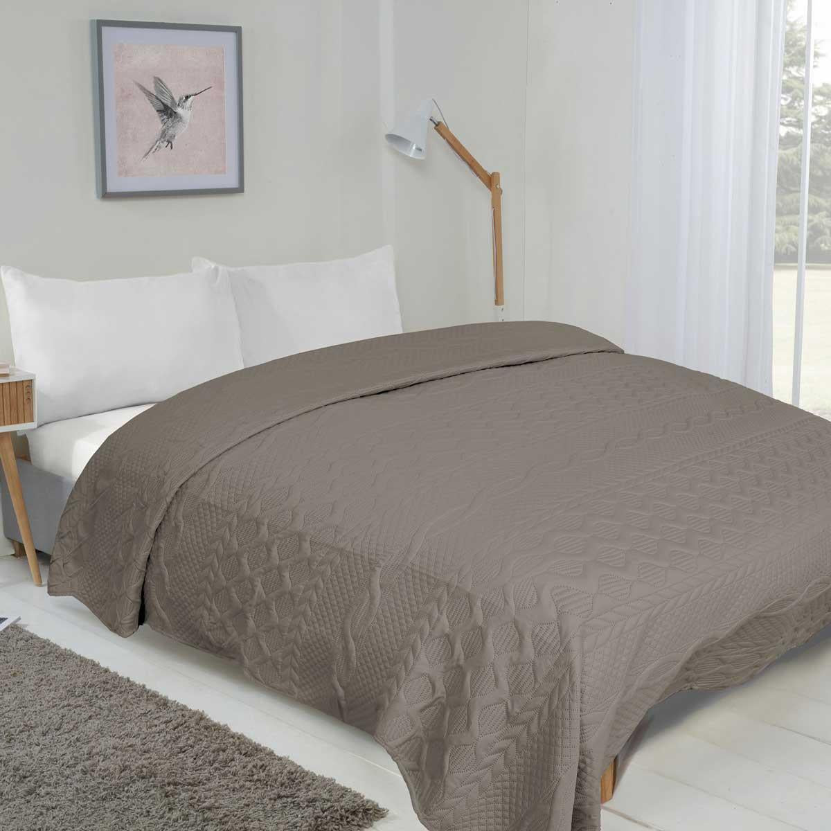 Aran Textured Bedspread Set by Emma Barclay