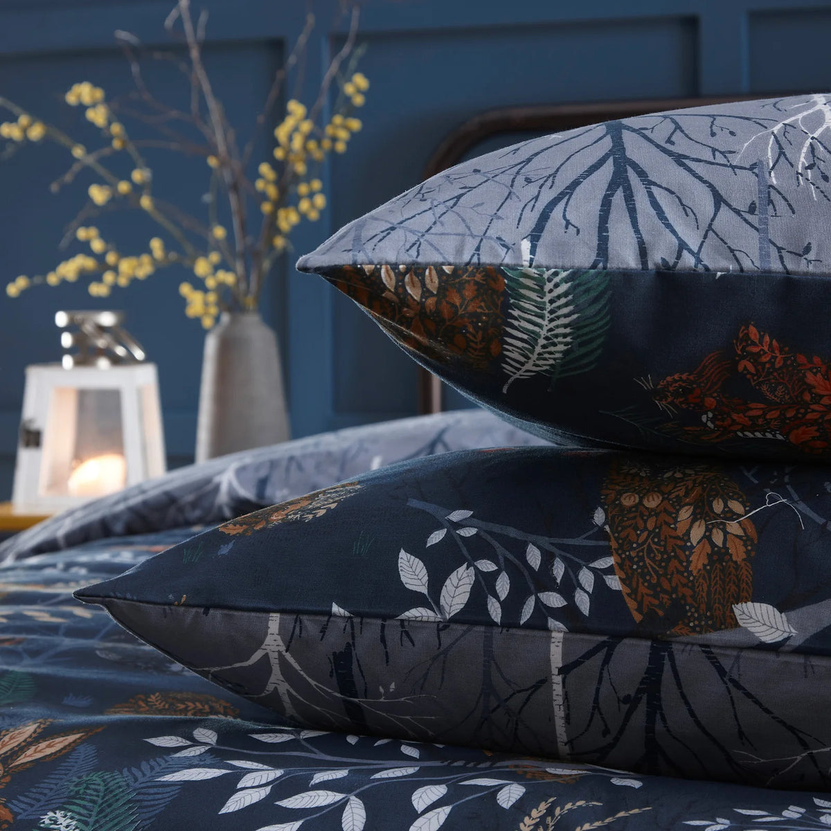 Forest Fauna Navy Duvet Cover Bedding Set - additional product view 3