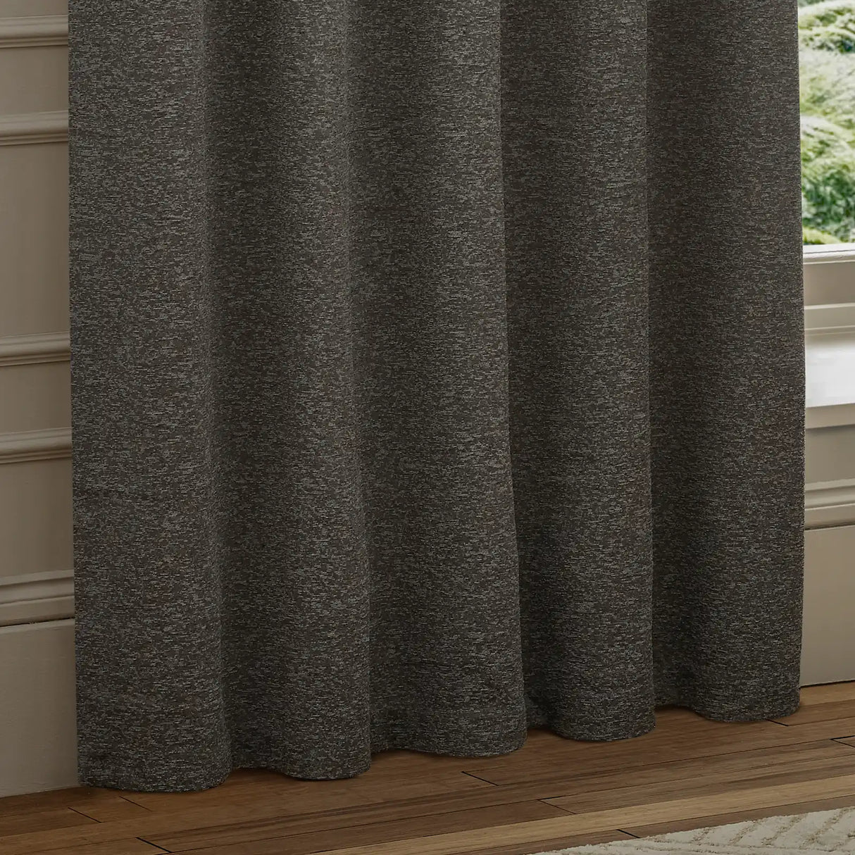 Galaxy Fully Lined Chenille Eyelet Curtains Charcoal - image 4