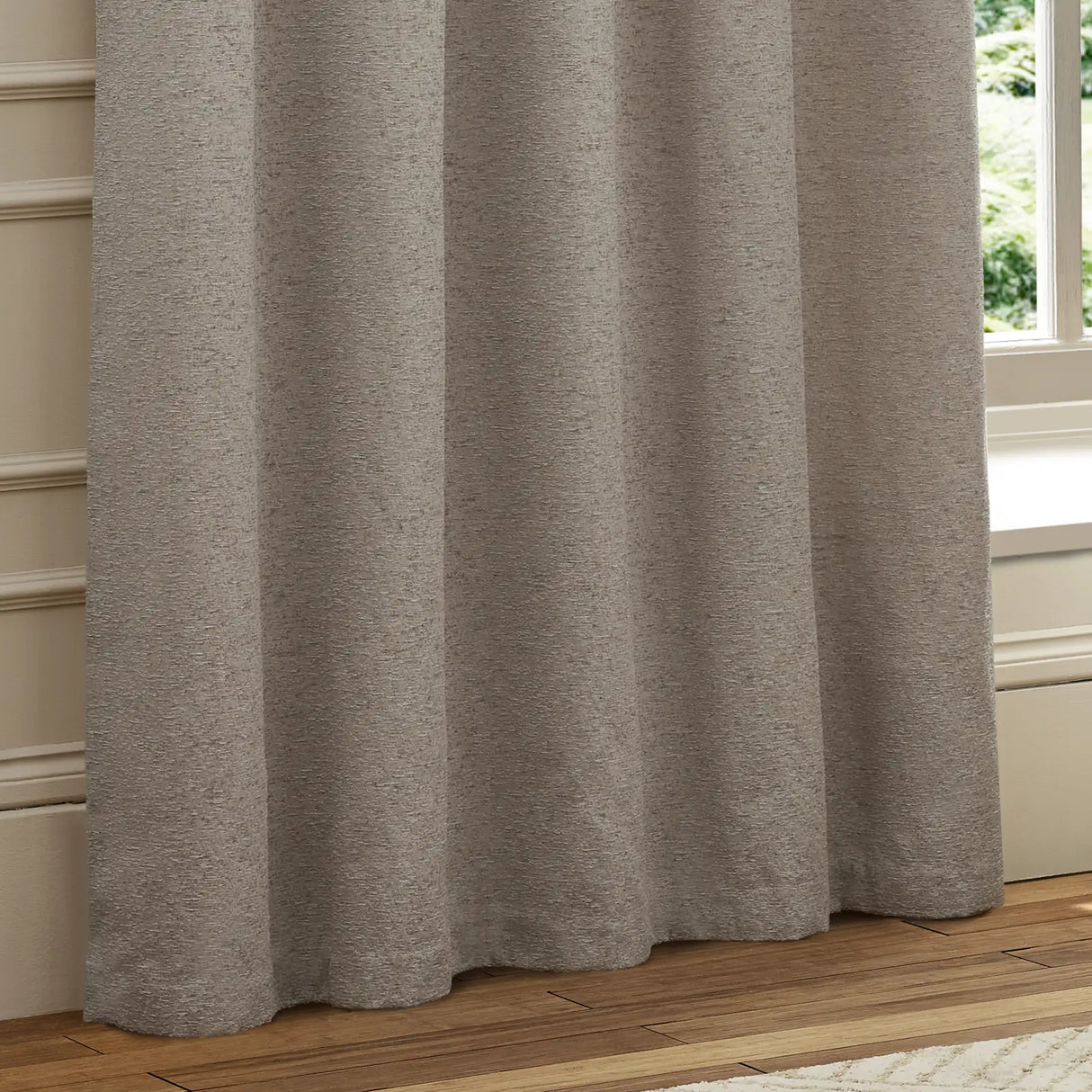 Galaxy Fully Lined Chenille Eyelet Curtains Silver - image 4