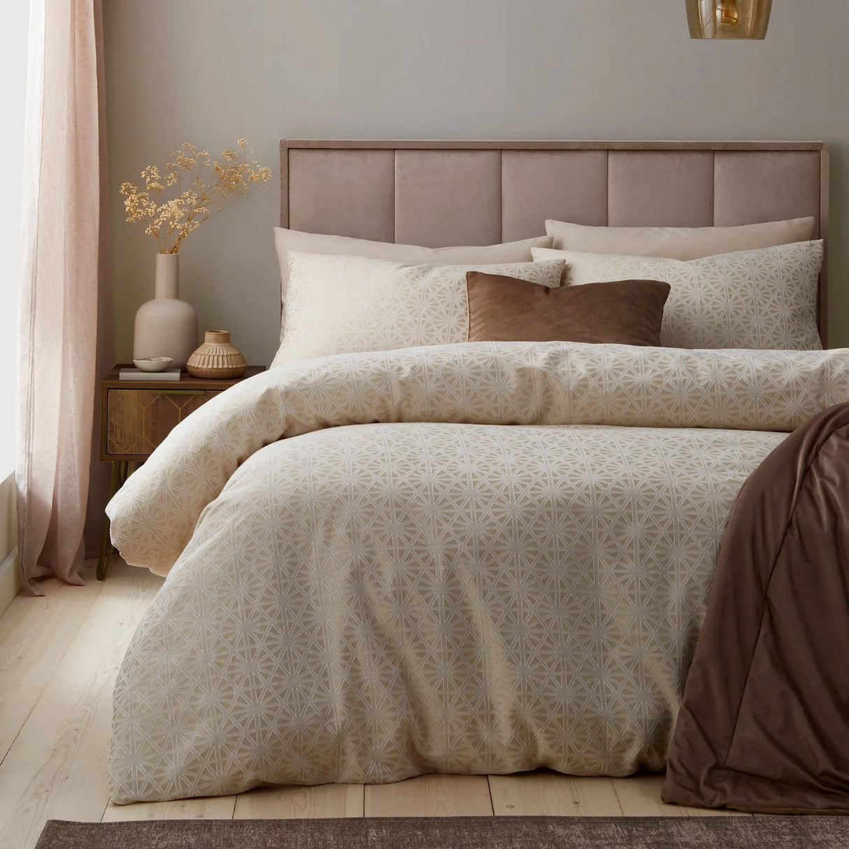 Geo Jacquard Natural Polycotton Duvet Cover Set - product image 4