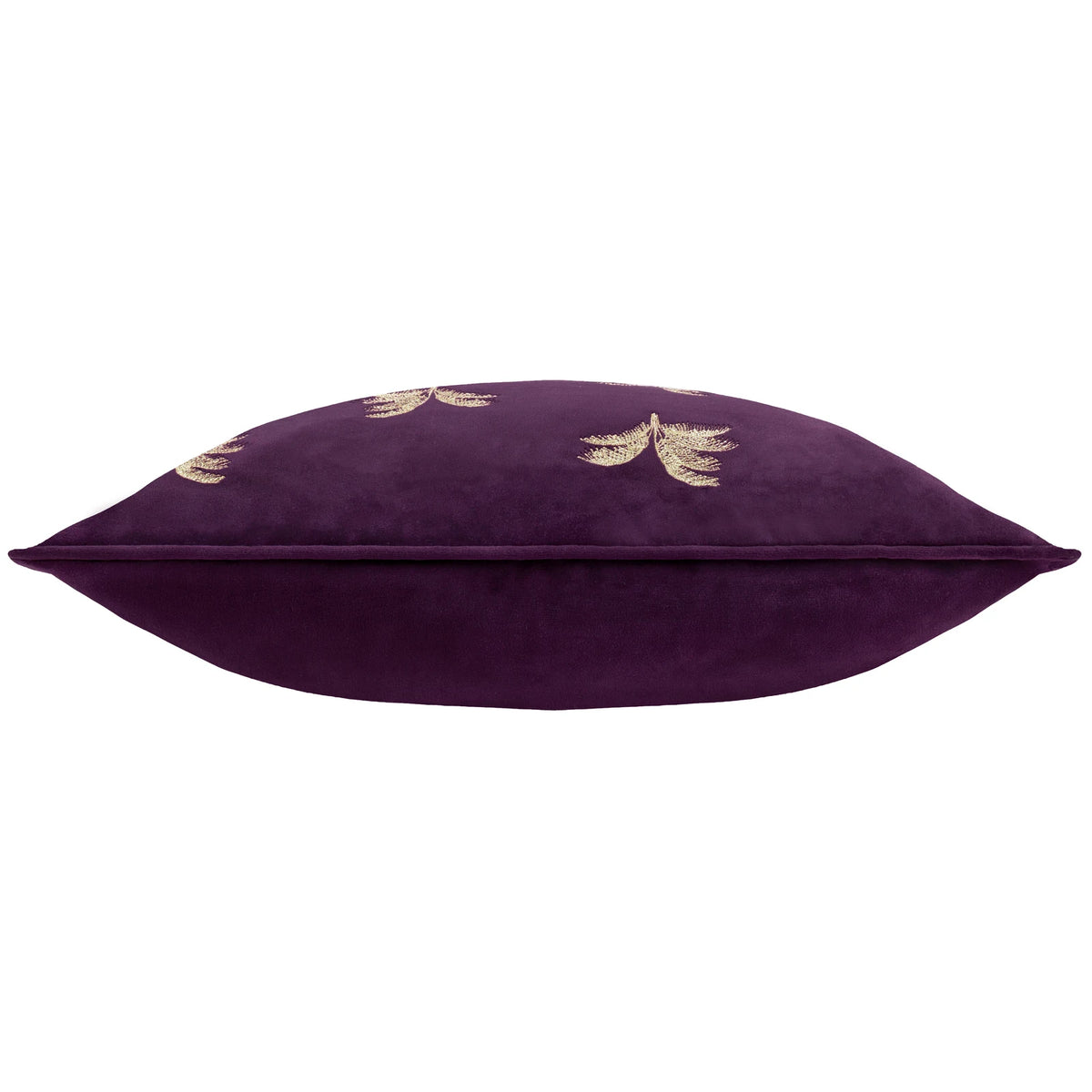 Gilded Palms Velvet Plum Cushion Cover or Filled Cushion 45cm x 45cm - additional product view 4
