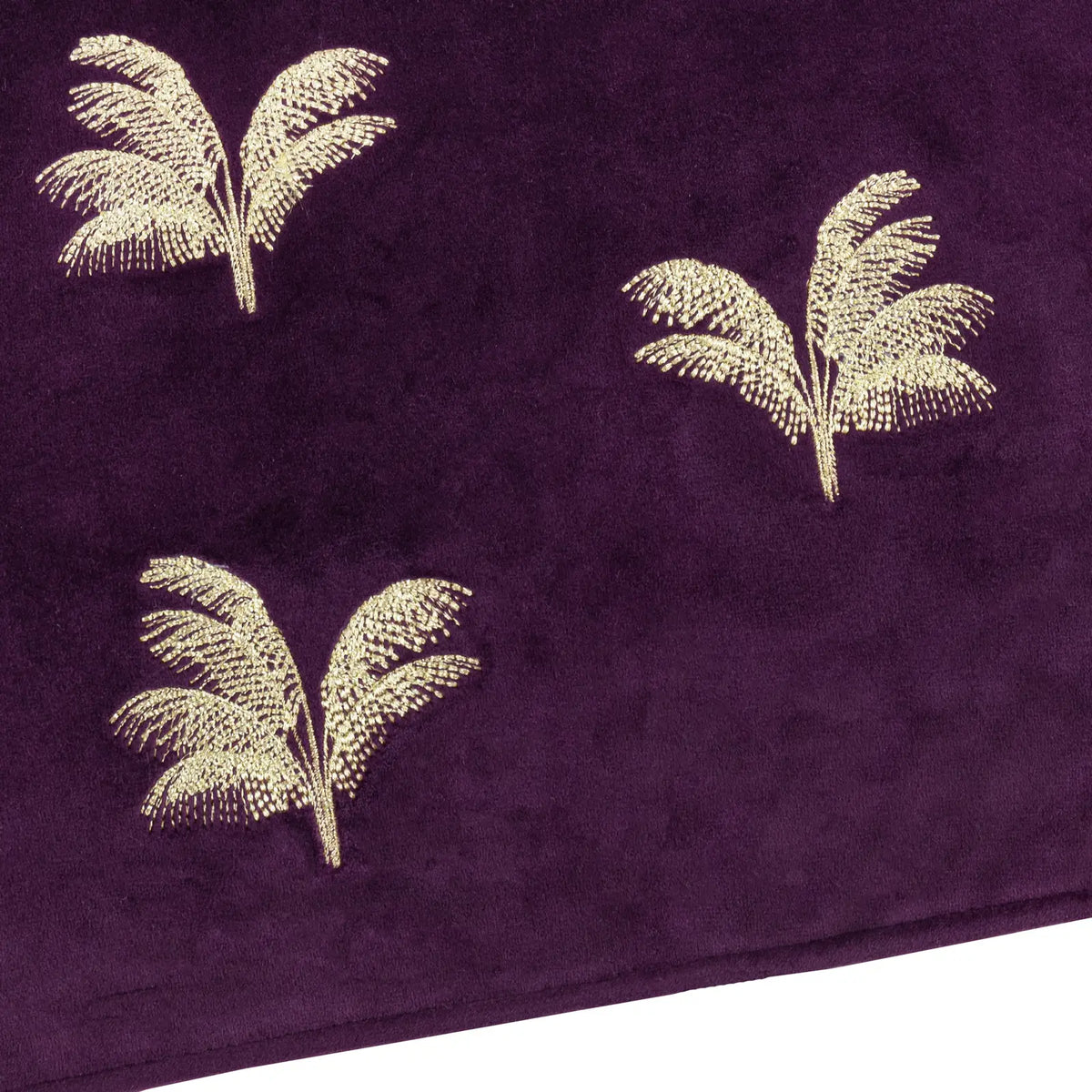 Gilded Palms Velvet Plum Cushion Cover or Filled Cushion 45cm x 45cm - additional product view 5