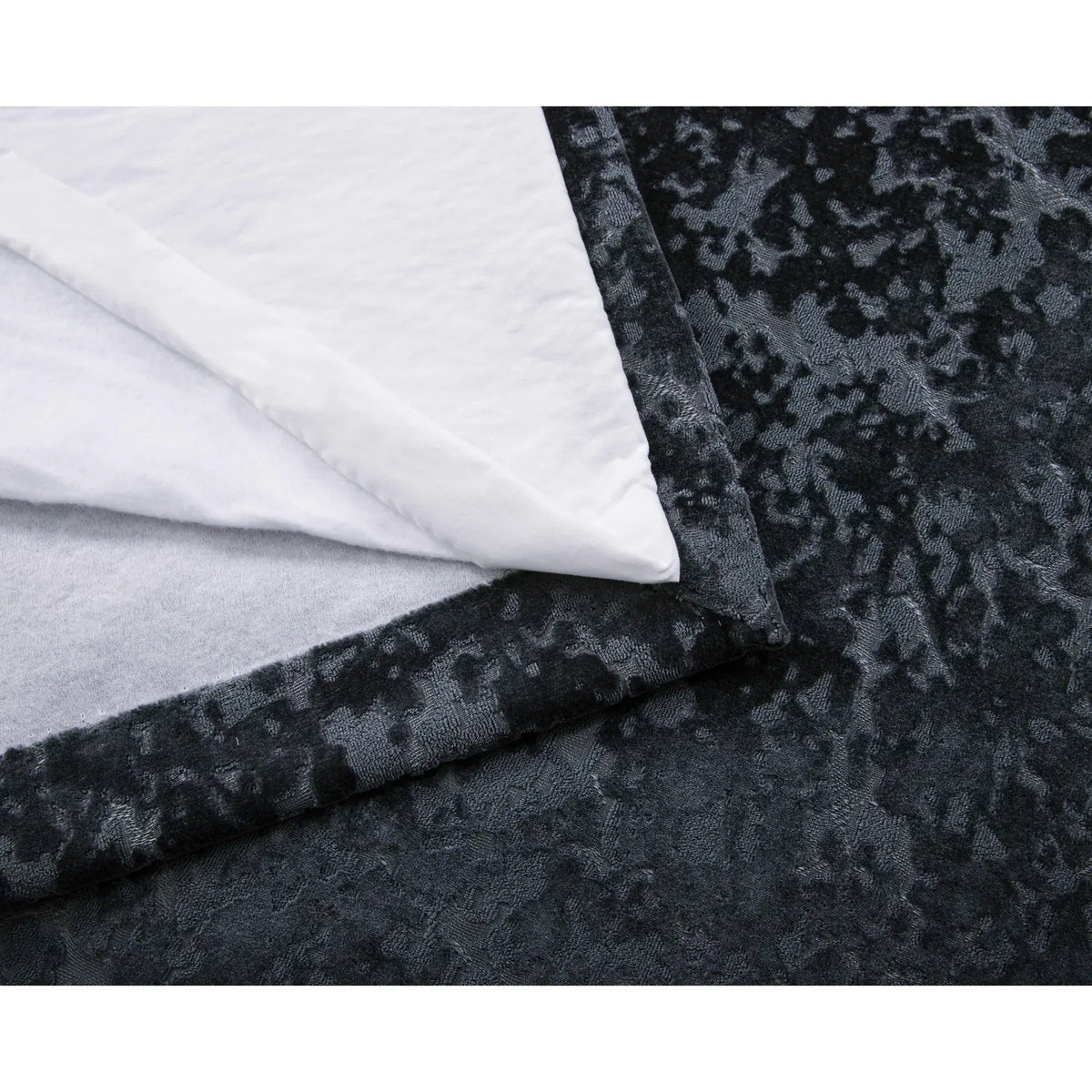 Richmond Charcoal Cut Velvet Thermal Eyelet Door Curtain 55 x 84 Inch