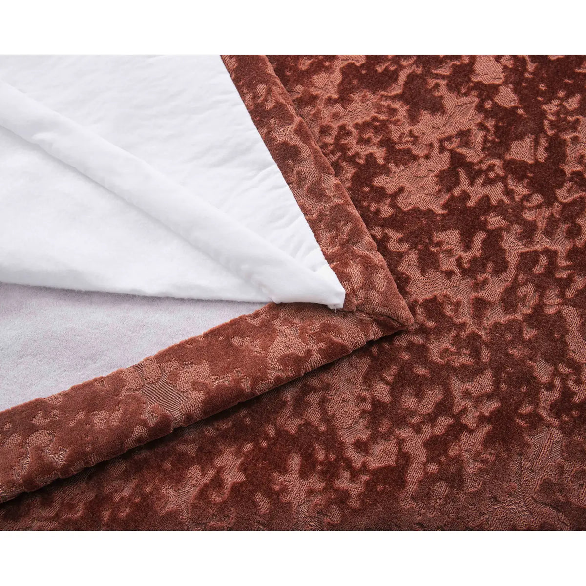 Richmond Terracotta Cut Velvet Thermal Eyelet Door Curtain 55 x 84 Inch