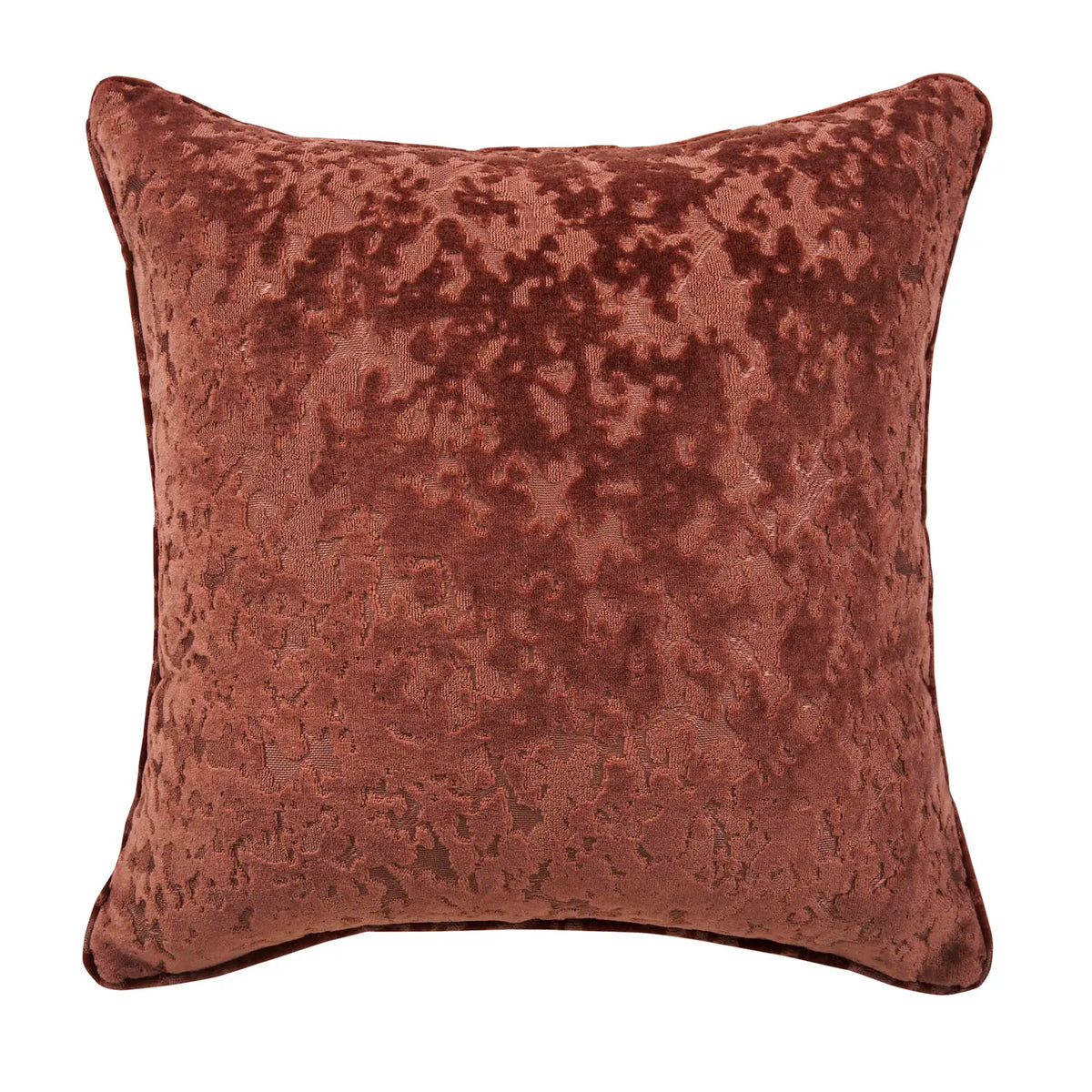 Richmond Terracotta Cut Velvet Cushion Cover or Polyester Filled Cushion 45cm x 45cm