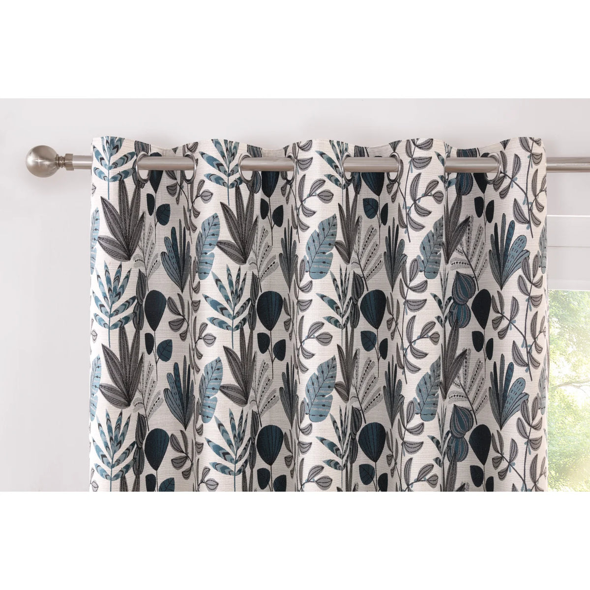 Rutland Atlantic Woven Floral Eyelet Curtains