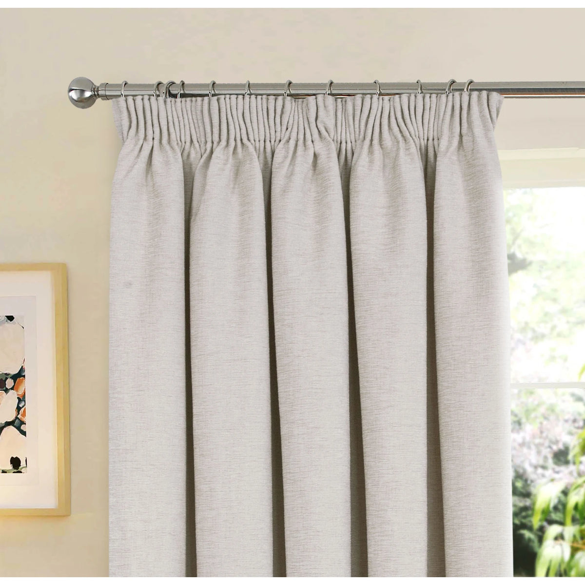 Washington Natural Chenille Thermal Pencil Pleat Door Curtain 66 x 84 Inch