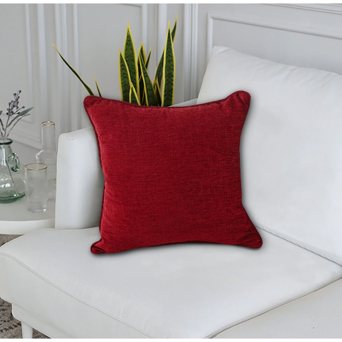 Washington Wine Chenille Cushion Cover or Polyester Filled Cushion 45cm x 45cm