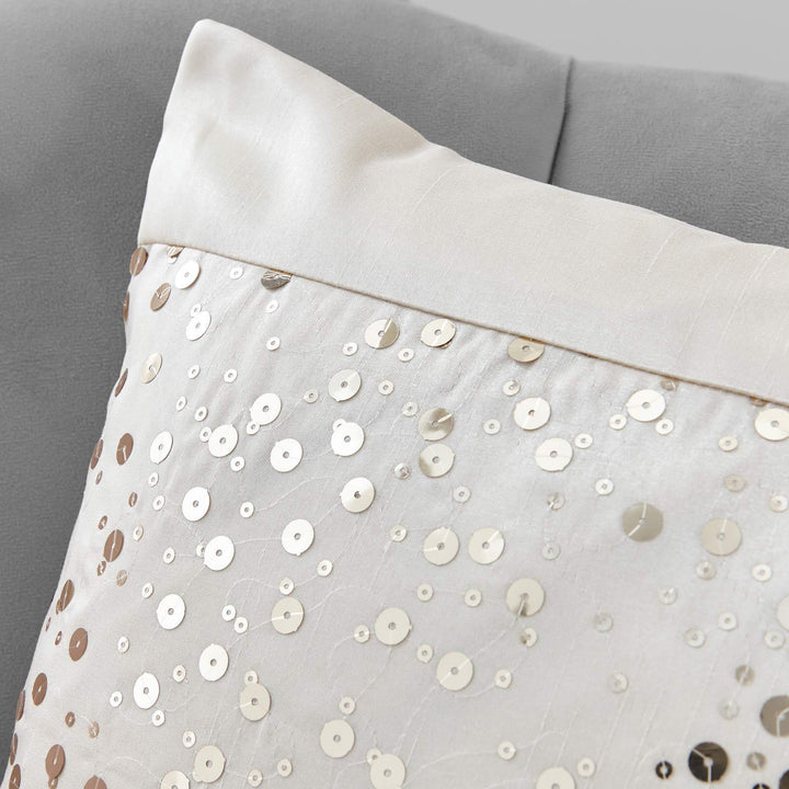 Glitzy Sequin Natural Cushion Cover 17" x 17" - Ideal