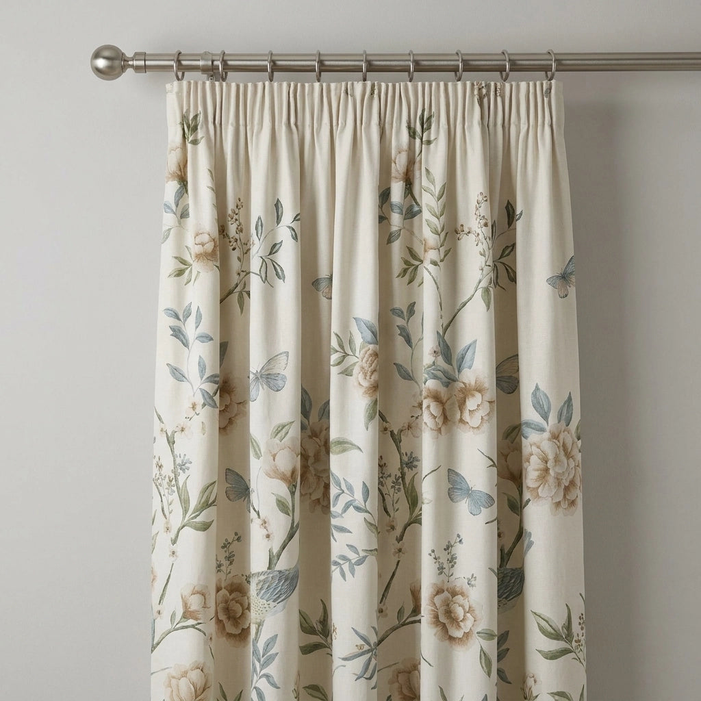 Amelle Floral Pencil Pleat Ready Made Curtains 5