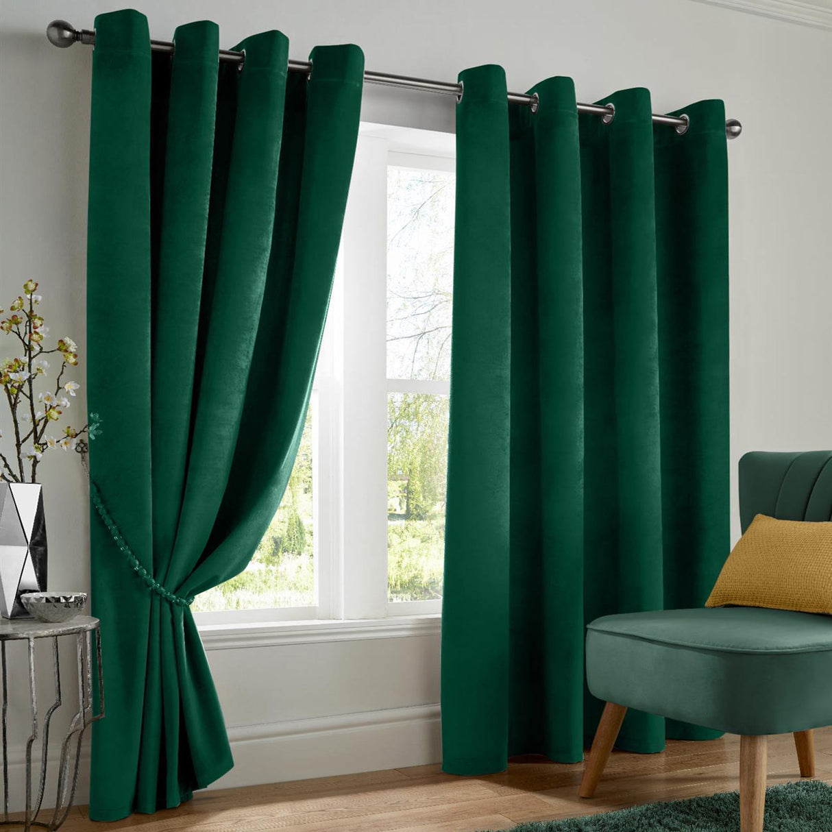 Velvet Blackout Eyelet Curtains by Alan Symonds