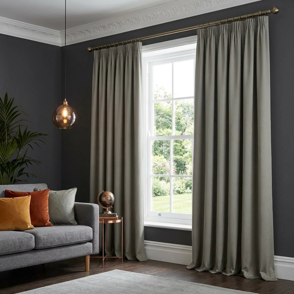 100% Blackout Tape Top Pencil Pleat Curtains 10