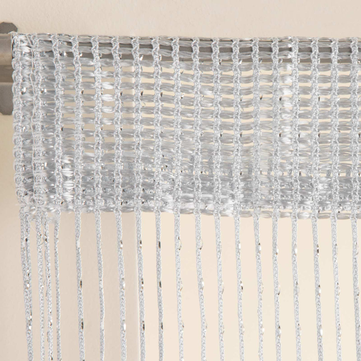 Glam String Door Curtain Panel Grey Door Curtain Tyrone Textiles