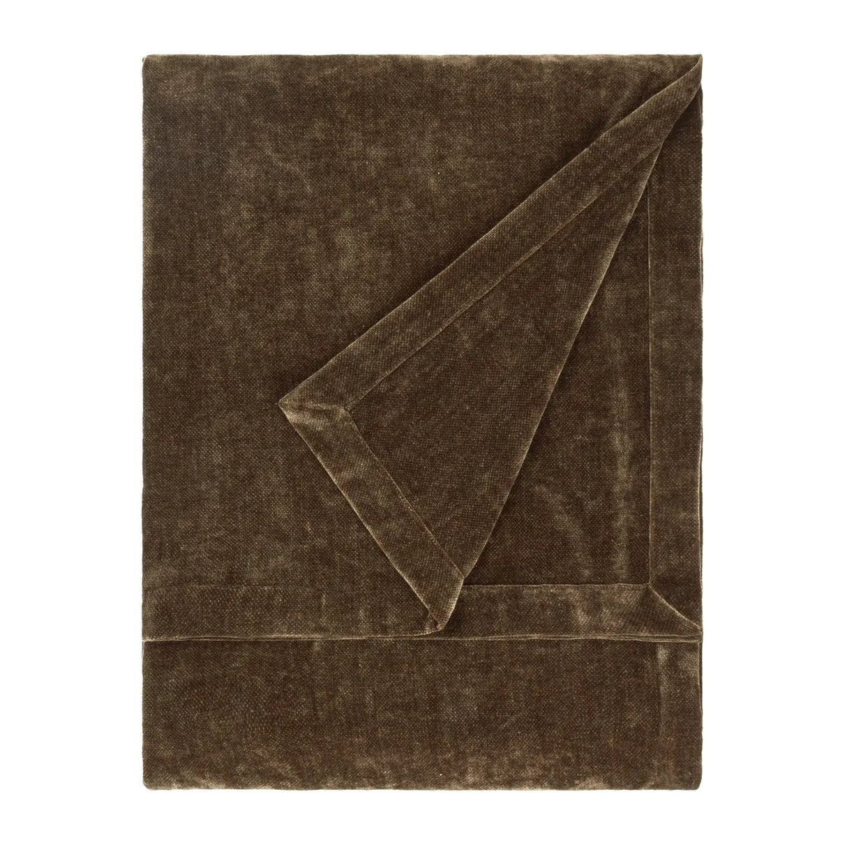 Heavy Chenille Velvet Throw Brown - image 2