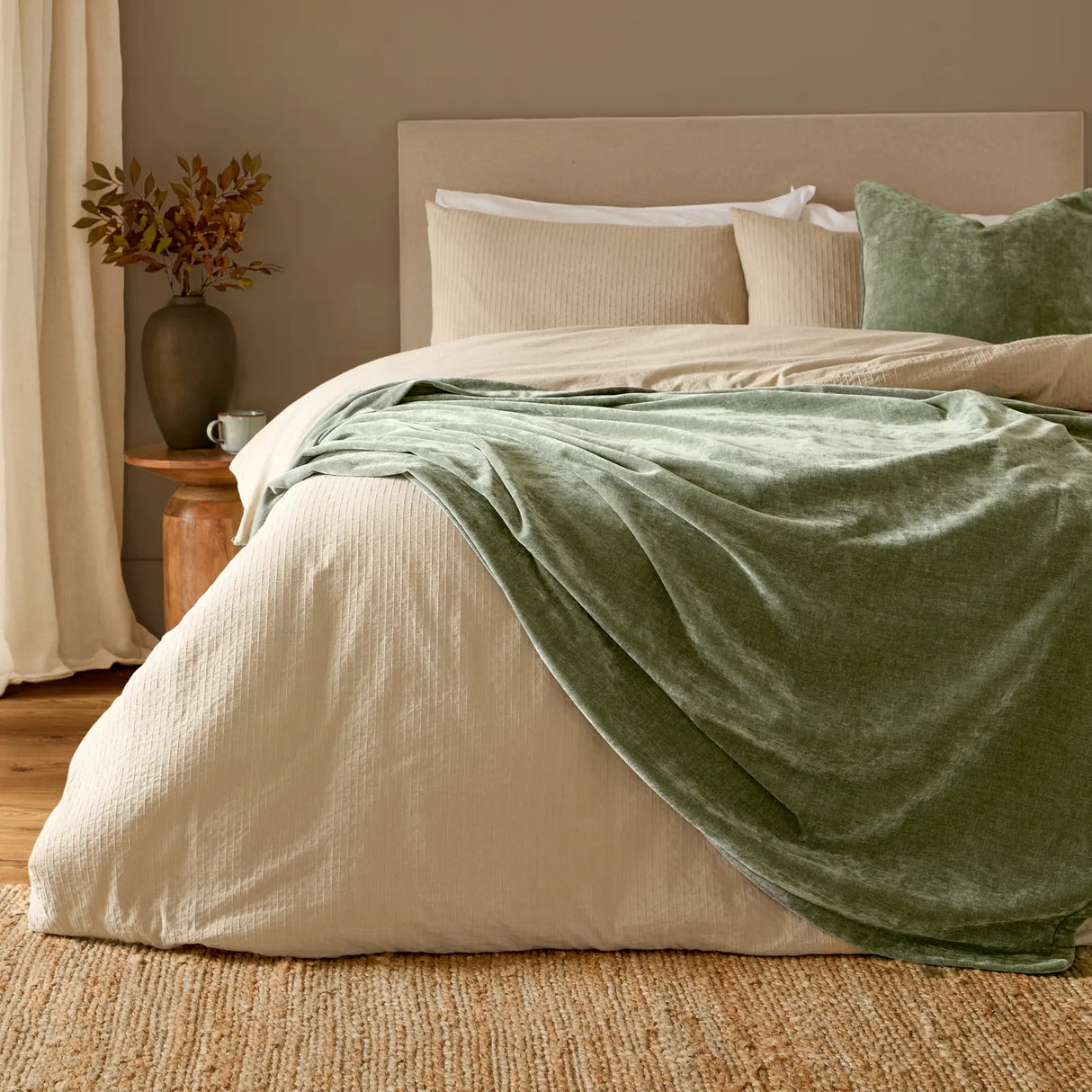 Heavy Chenille Velvet Throw Eucalyptus - image 1