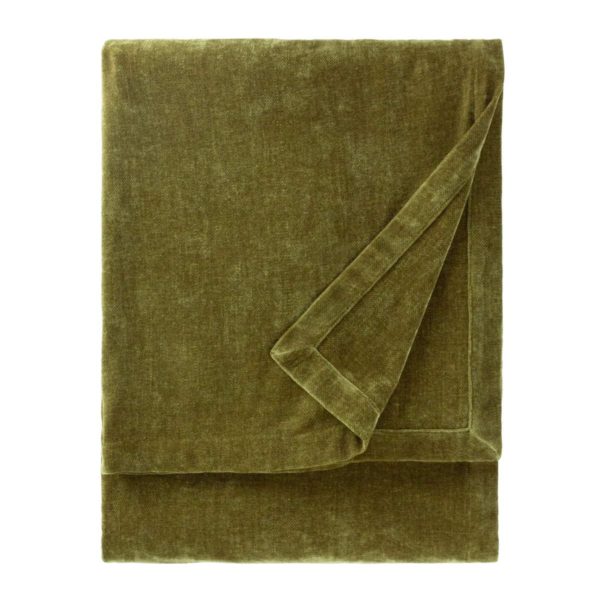 Heavy Chenille Velvet Throw Olive - image 2