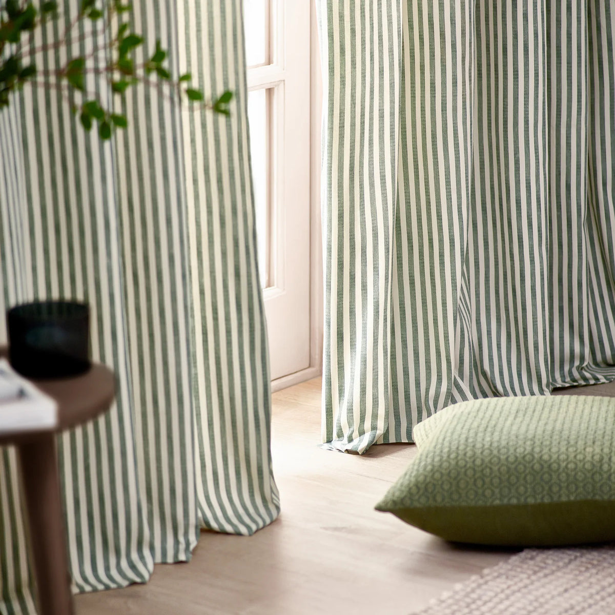 Hebden Lined Forest 100% Cotton Dimout Pencil Pleat Curtains - additional product view 3