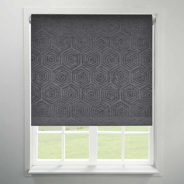 Hex Made to Measure Roller Blind (Dim Out) Charcoal - Ideal