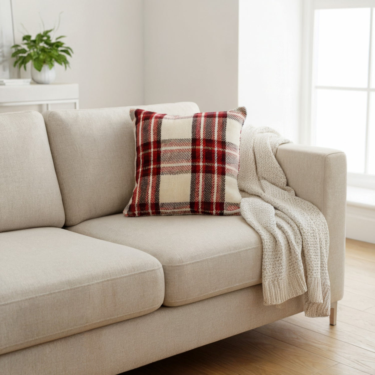 Rapport Home Highland Check Cushion Cover Microfibre 17" x 17 3