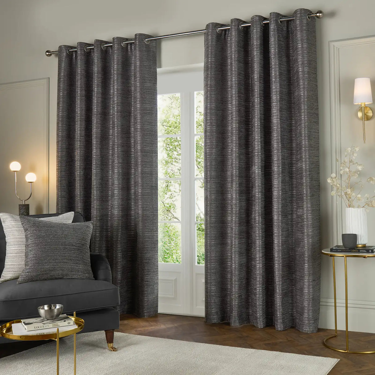 Jupiter Chenille Jacquard Cushion Cover Graphite 50 x 50cm - image 5