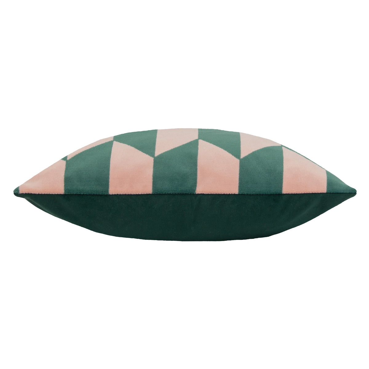 Kalho Geometric Velvet Pink + Green Cushion Cover 45cm x 45cm - additional product view 3
