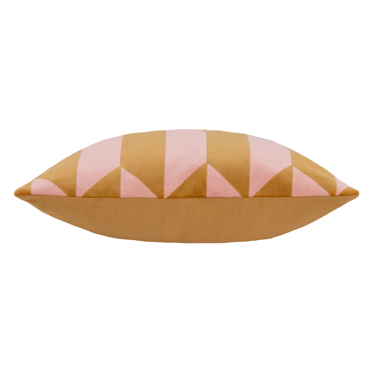 Kalho Geometric Velvet Pink + Ochre Cushion Cover 45cm x 45cm - additional product view 3