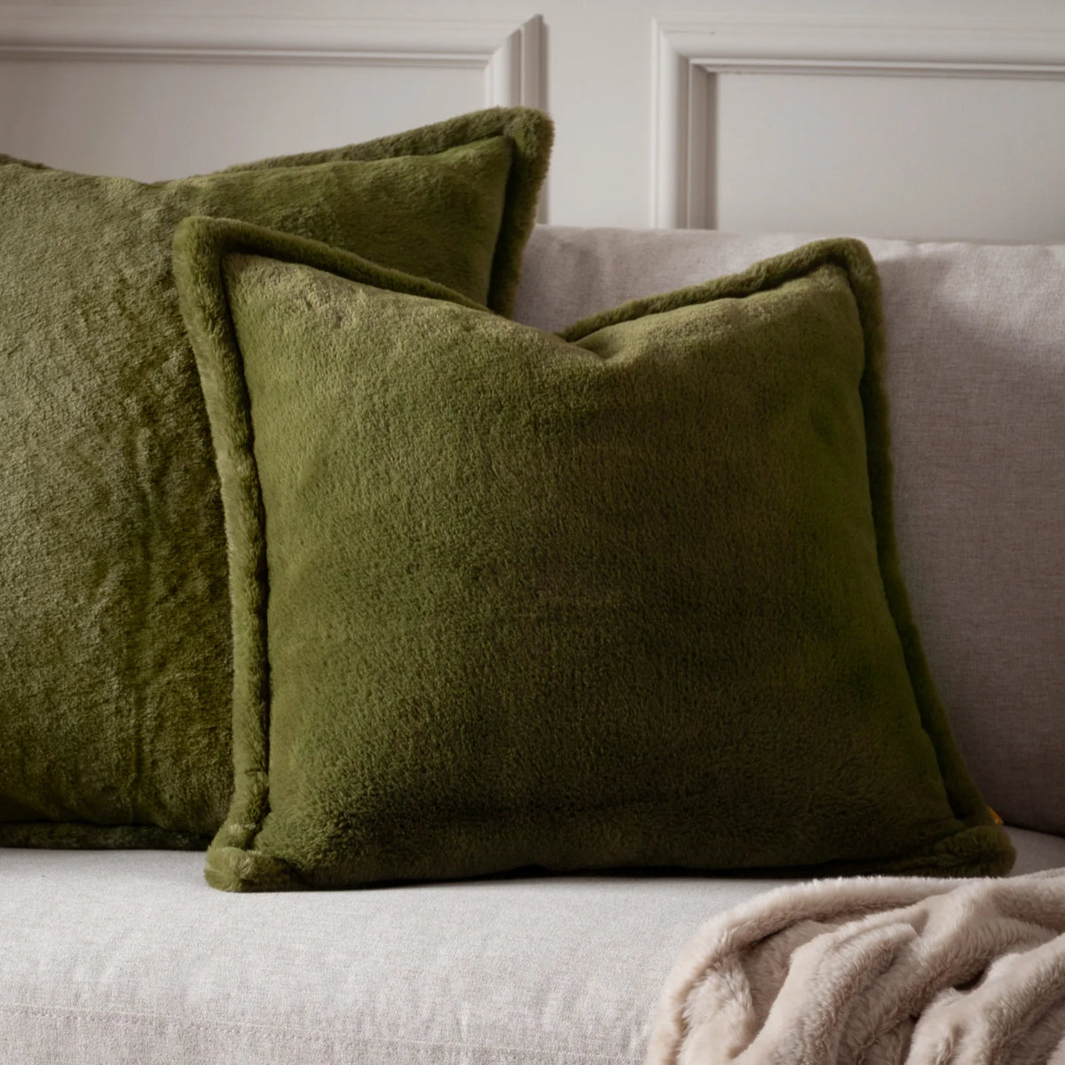 Kallu Olive Cushion Cover or Filled Cushion - additional product view 1