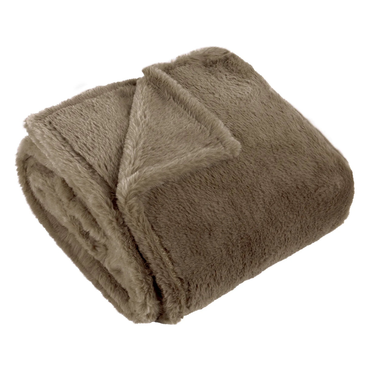 Kallu Double-Sided Faux-Fur Throw Mocha - image 2