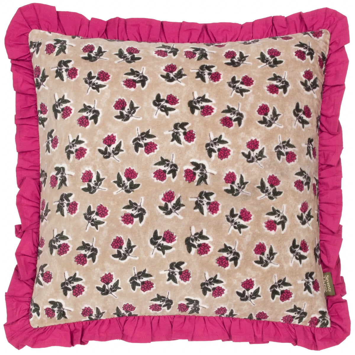 Kemble 100% Cotton Violet / Cerise Cushion Cover or Filled Cushion 45cm x 45cm - additional product view 2