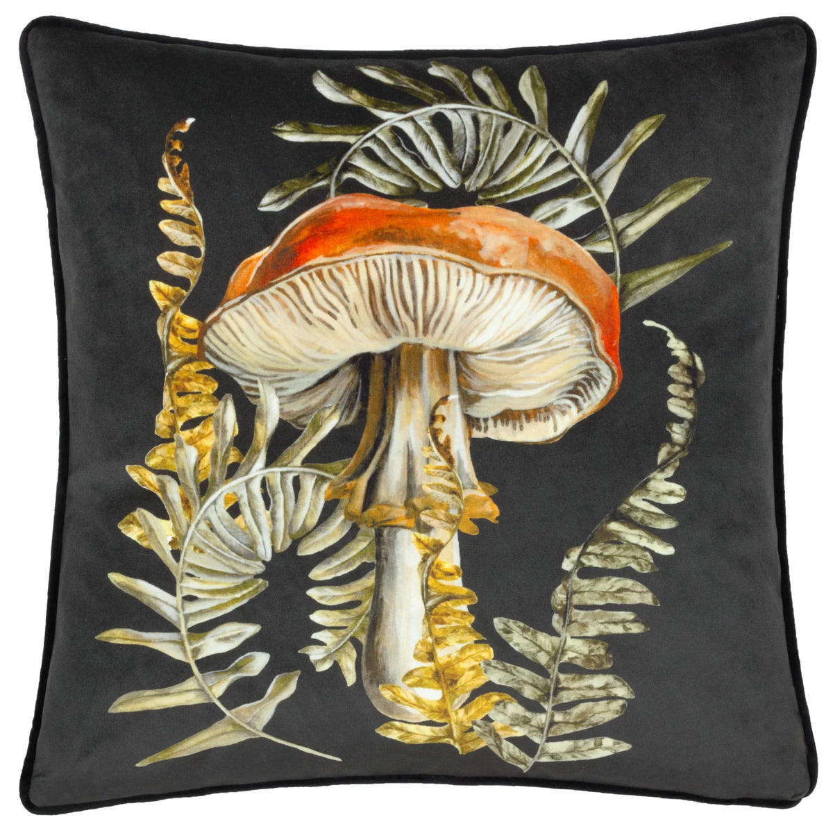 Kielder Forest Velvet Black Cushion Cover 43cm x 43cm - additional product view 2