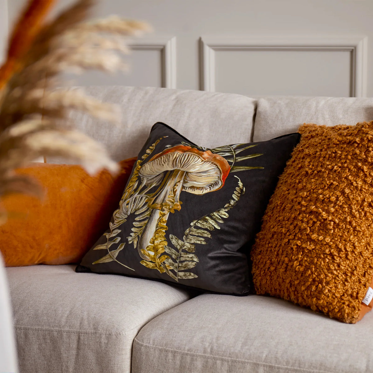 Kielder Forest Velvet Black Cushion Cover 43cm x 43cm - additional product view 6