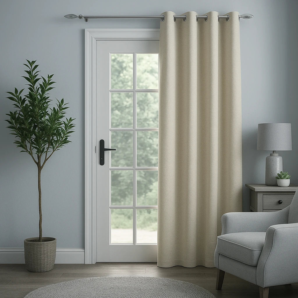 Knightsbridge Eyelet Blackout Door Curtains by Enhanced Living