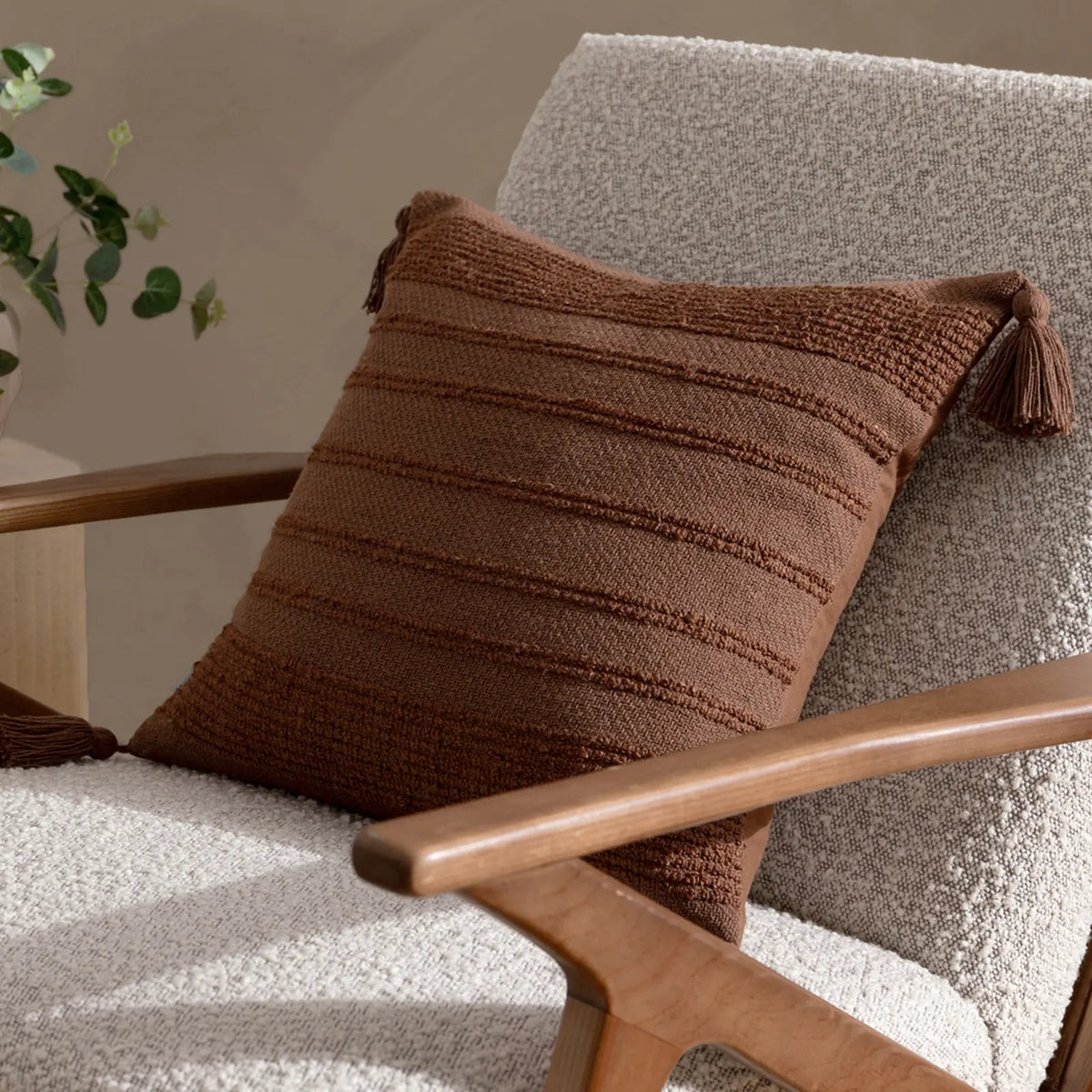 Larch Cocoa Cushion Cover or Filled Cushion 45cm x 45cm - additional product view 1