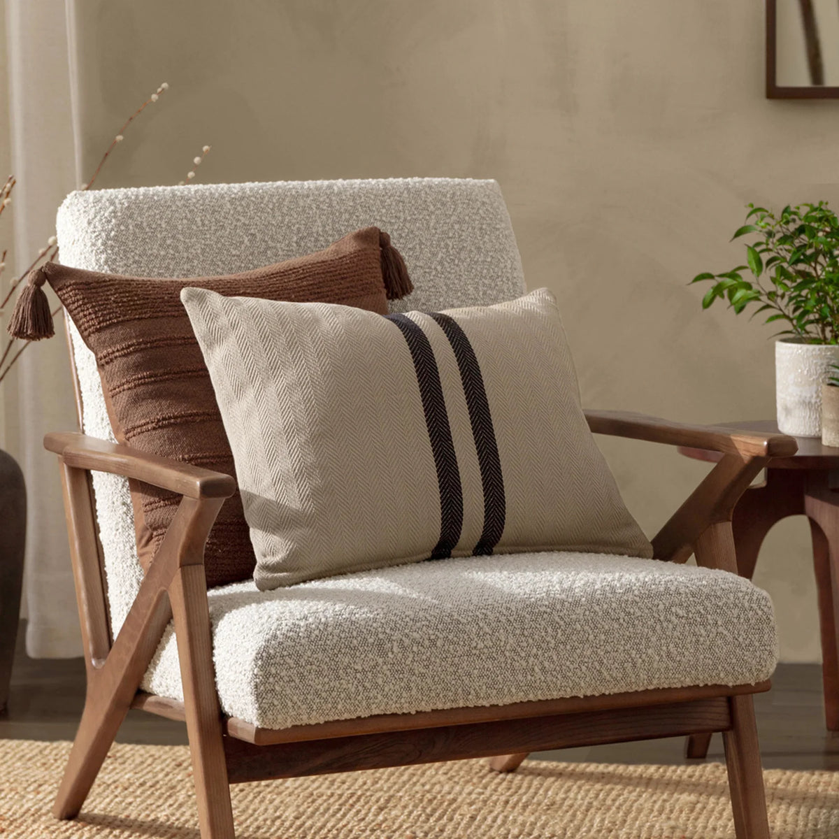 Larch Cocoa Cushion Cover or Filled Cushion 45cm x 45cm - additional product view 6